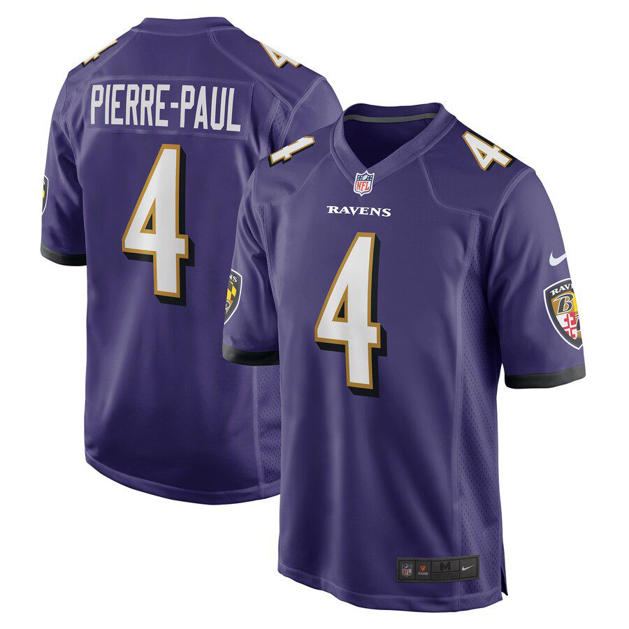 Men Baltimore Ravens #4 Jason Pierre-Paul Nike Purple Home Game Player NFL Jersey